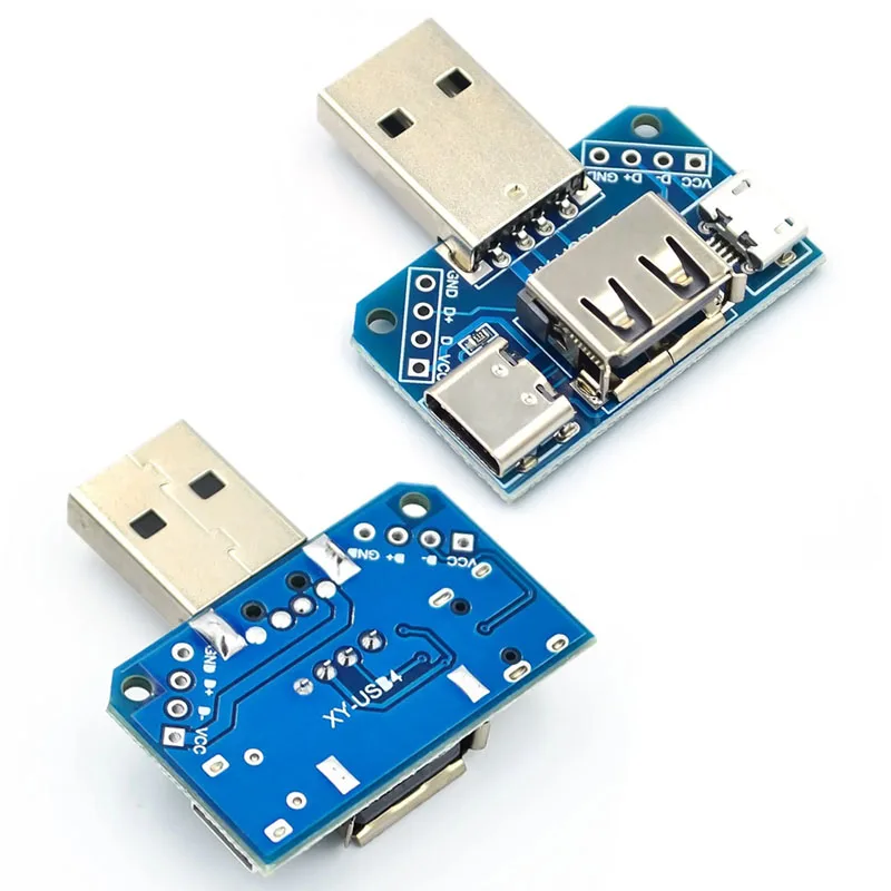 USB Head Switchboard Male USB Connector to Type-c Micro USB Female USB 2.54-4P transfer test board USB adapter plate XY-USB4