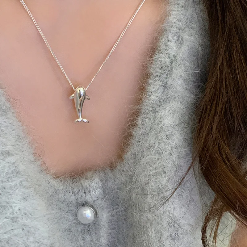 925 Sterling Silver Water Drop Necklace For Women Girl Simple Irregular Geometric Jewelry Accessories Dropshipping