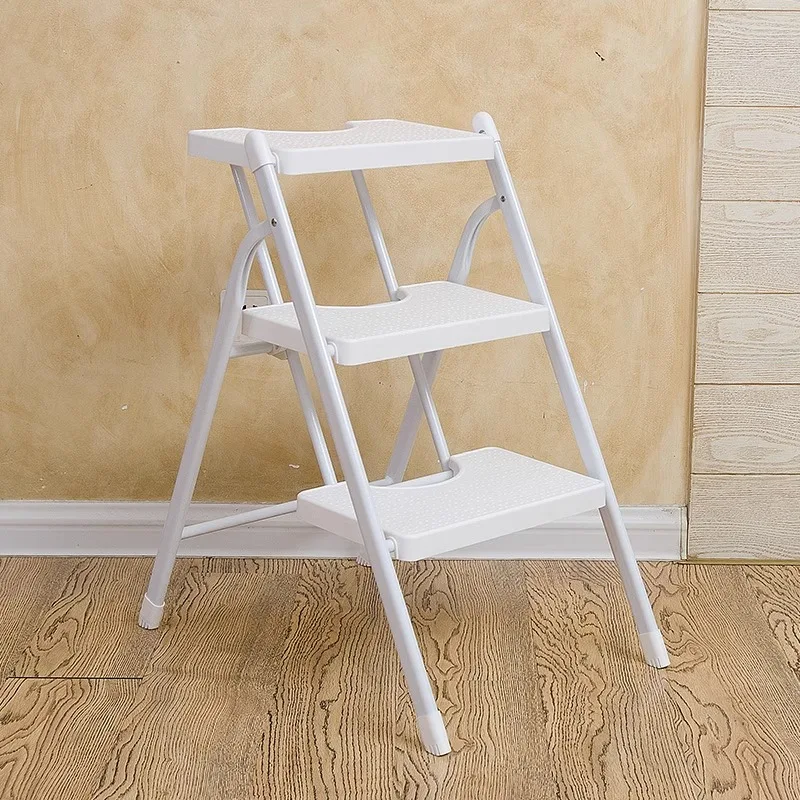 ‌Collapsible Telescoping Ladder, Anti-Slip Step Stool, Multi-Purpose A-Frame Stepladder, Tool-Free Indoor Safety Stairs