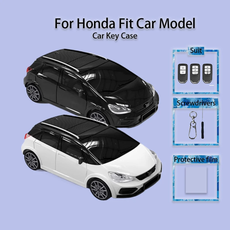 For Honda Fit Car Model Key Case Cover Remote Protective Case 2 3 4 Button Key Fob Bag Creative Buckle Surprise Gift Accessories