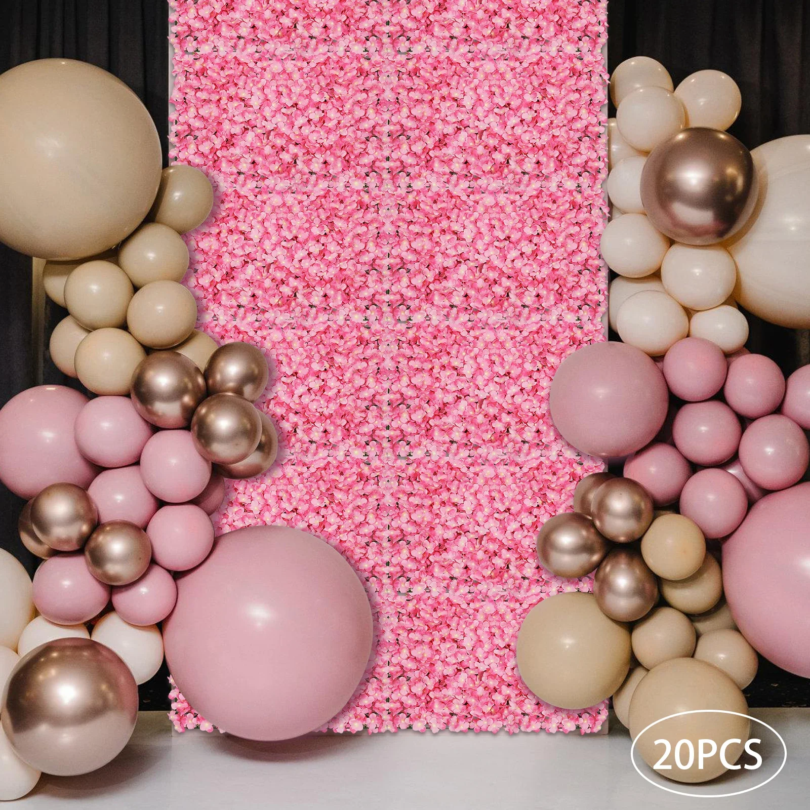 

20Pcs Silk Artificial Flower Wall Panel Wedding Party Backdrop Floral Home Decor, Home Wedding Fake Floral Stand Backdrop