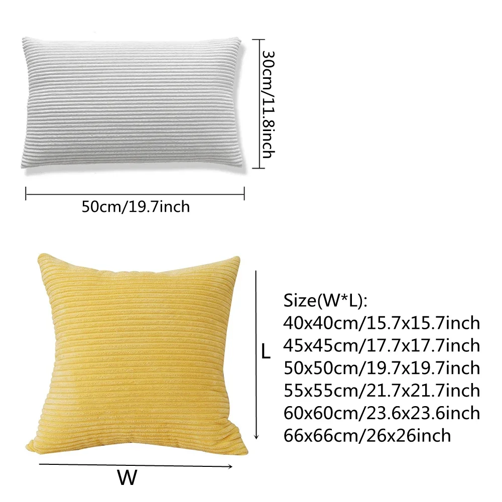 Corduroy Fabric Striped Pattern Cushion Cover Waist Cushion Cover for Couch Bedroom Soft Comfortable Decor Cushion Covers 베개 커버