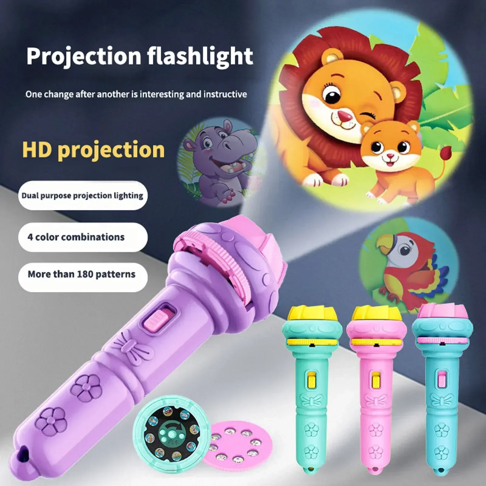 Zaklamp Projector Zaklamp Speelgoed Schattige Cartoon Creativiteit Speelgoedlamp Zaklamp Projector Baby Slaapverhaal Boek