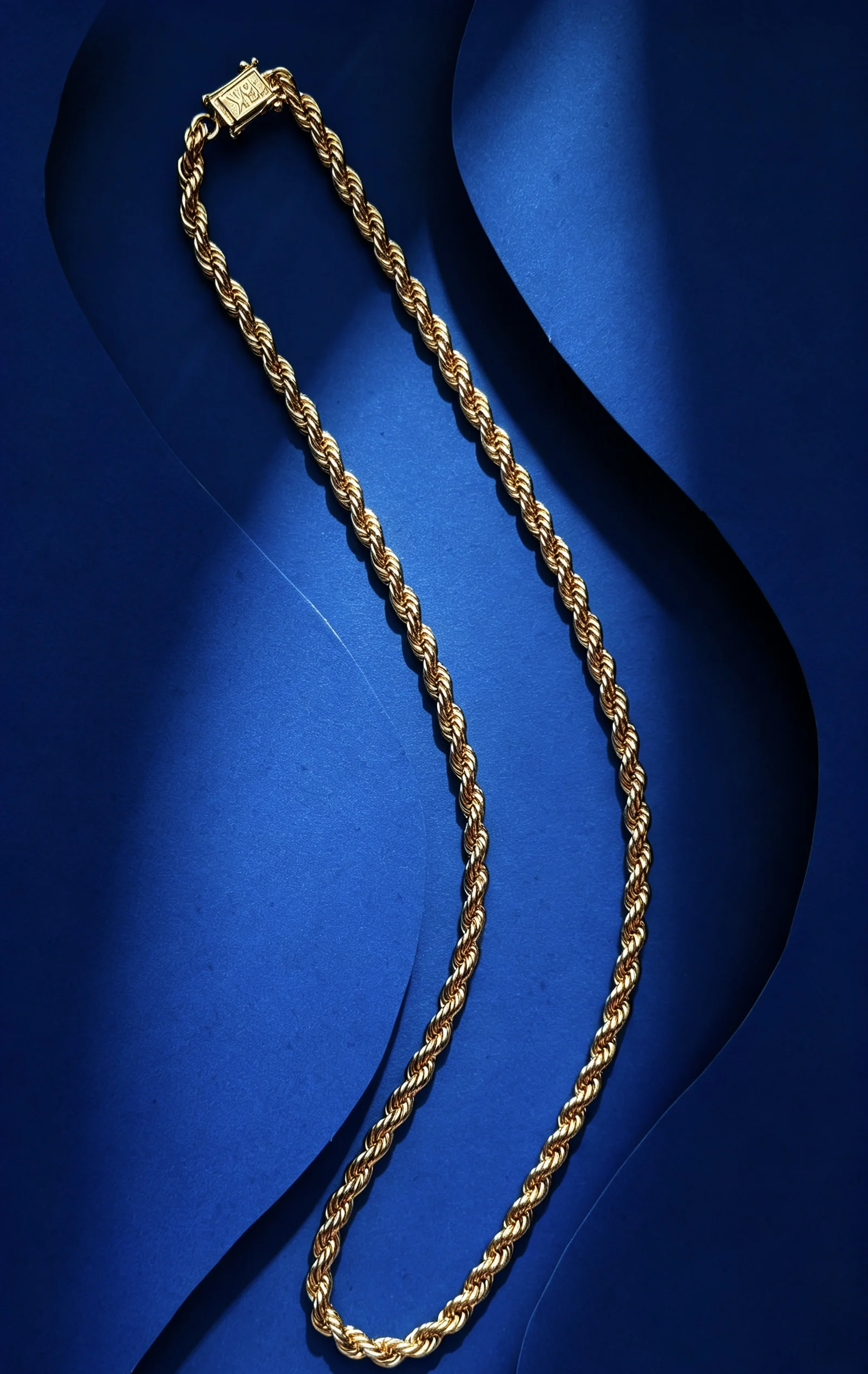 Xukim  Jewelry Byzantine Chain kejsarlänk 6mm Gold  Rope Chain Gold Necklace