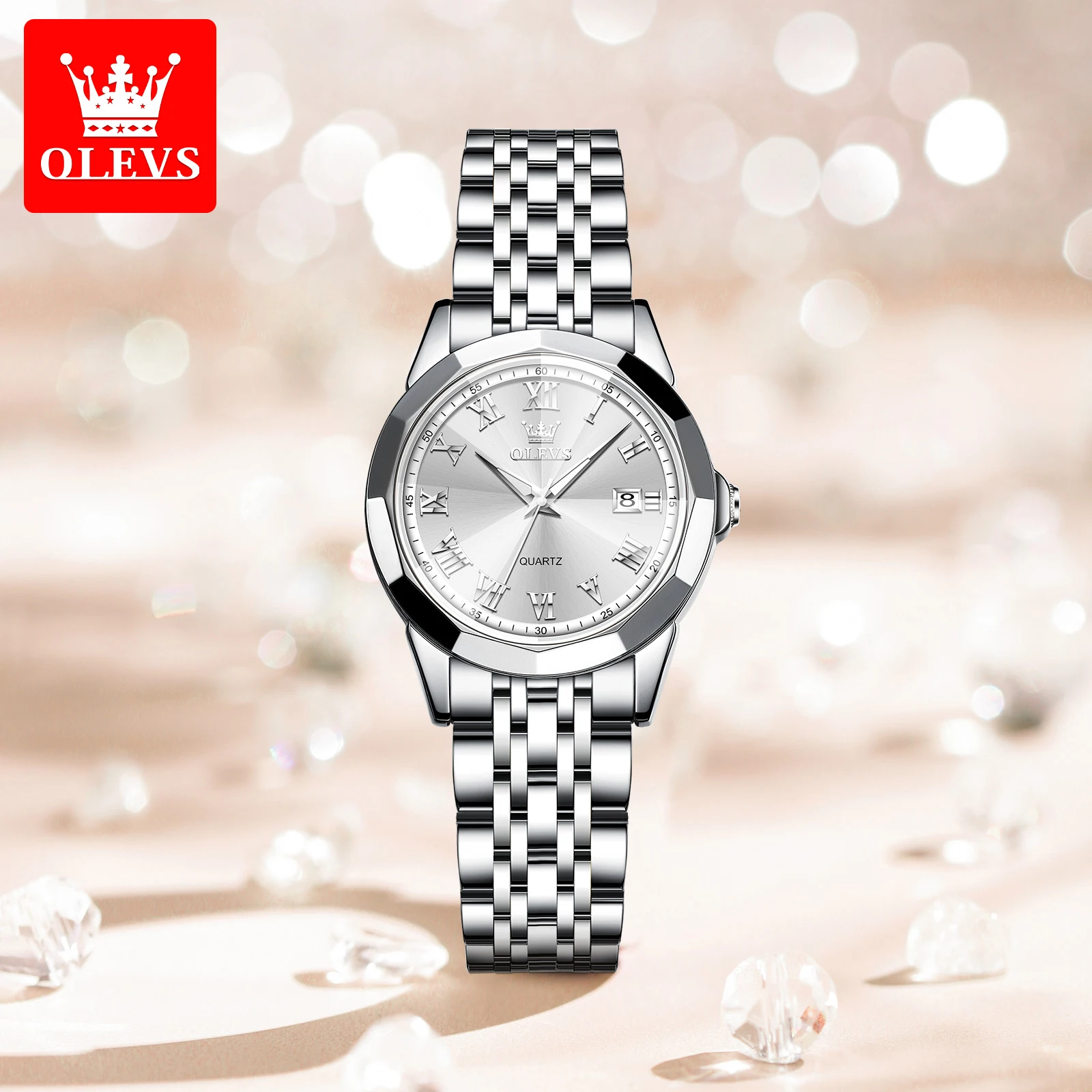 OLEVS Fashion Elegant Women's Wristwatch High Quality Luxury Watch for Women Original Stainless Steel Casual Quartz Ladies Watch