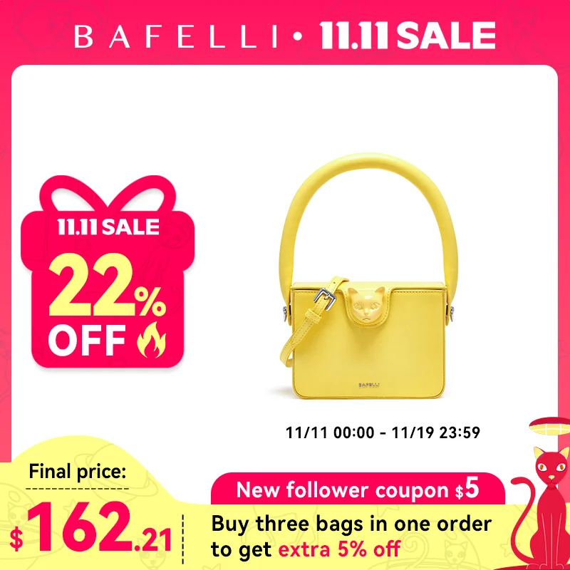 

BAFELLI 2025 BAGS FOR WOMEN'S HANDBAG FASHION TREND BOXY LUXURY DESIGNER BRAND GENUINE LEATHER ORIGINAL FLAP PURSE EVENING CAT