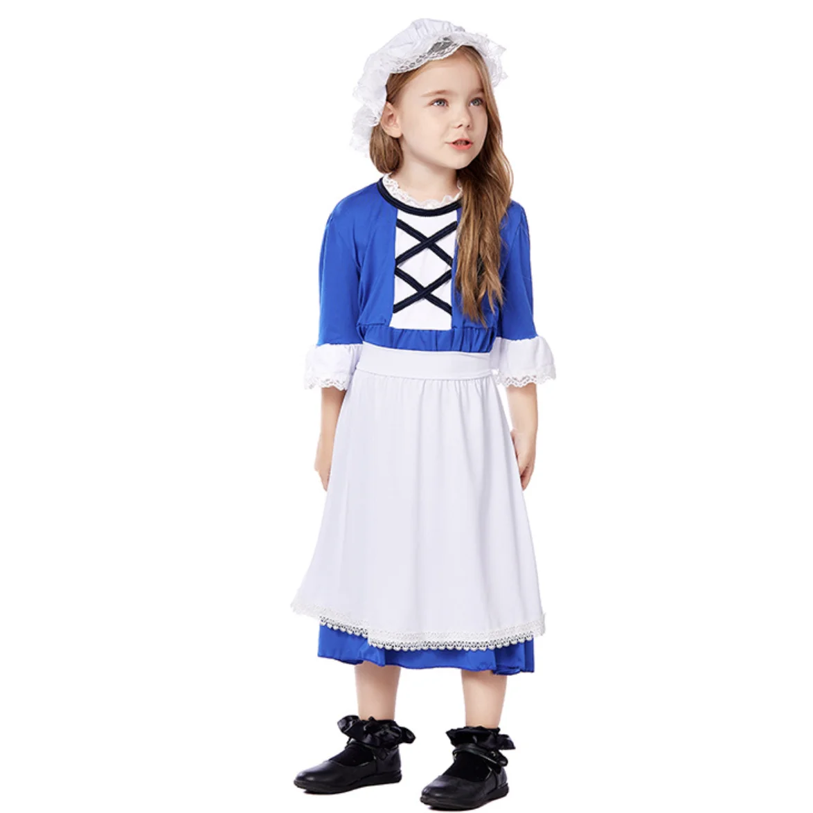 Halloween Carnival Purim Parade Girls Housekeeper Maid Cosplay Costume