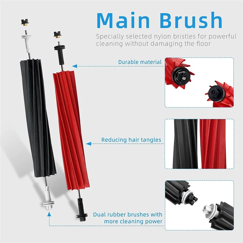 A01V-piezas de repuesto compatibles con accesorios de Robot aspirador Roborock S8 Pro Ultra, filtro Hepa de cepillo de doble rodillo