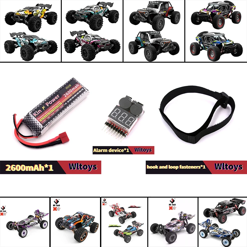 WLtoys 124007 124019 104009 144001 Remote Control Car Lithium Battery 7.4V2600mah T Socket Rc Cars for Adults car accessories