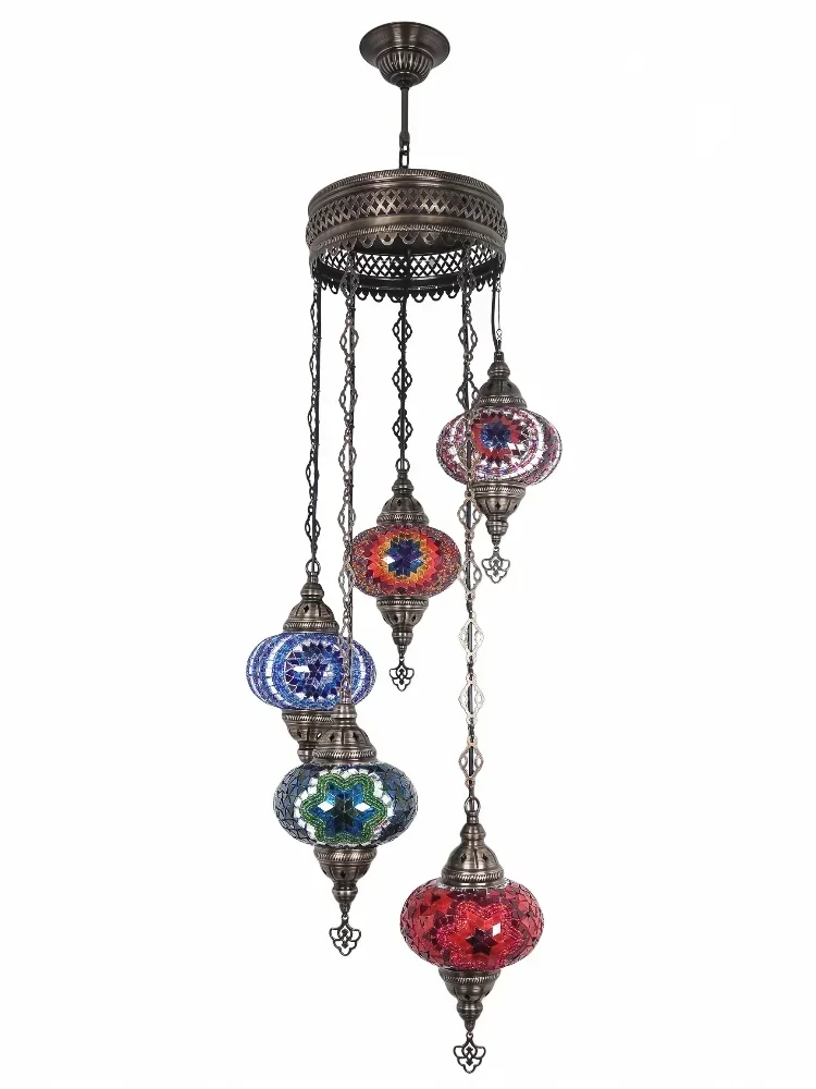 Amazing 5 Big Glob  Turkish mosaic chandelier ceiling  Moroccan