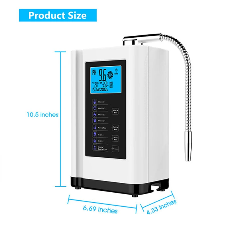 El mejor ionizador de agua alcalina, 7 placas, PH 3,5-10,5, máquina purificador de agua, sistema de filtración de agua alcalina para el hogar