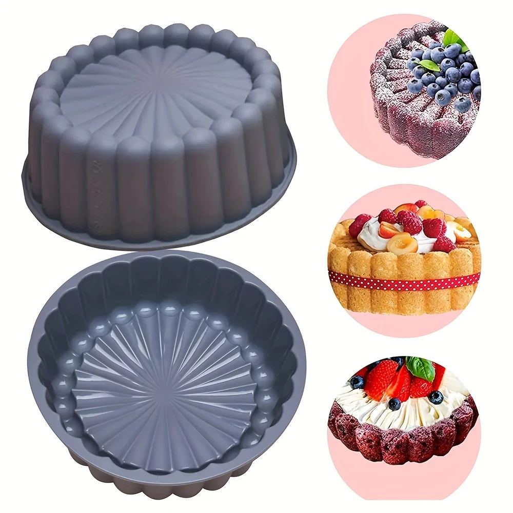 Charlotte Cake Pan Round Silicone Strawberry Shortcake Baking Pan Cakes Pan Sponge Flan Mold Bakingt Tools