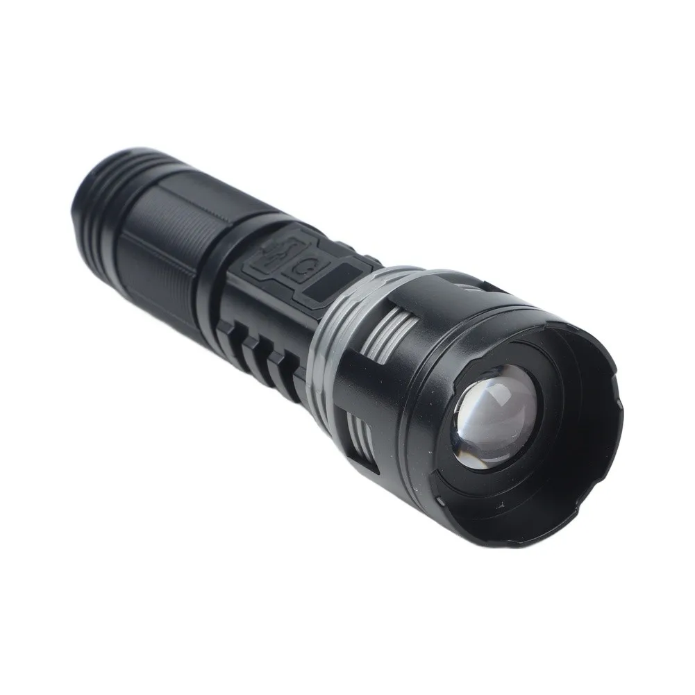 Powerful Rechargeable for torch for torch Telescopic Focus Bright LED Built-in 1200mAh Battery ABS Construction High Lumens