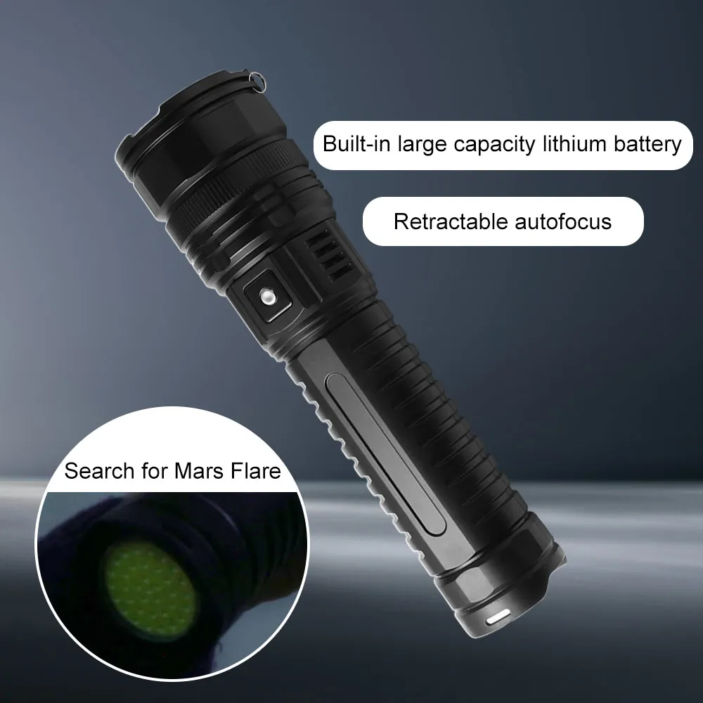 

Многофункциональный перезаряжаемый лазерный фонарик, мощный мощный фонарик, аварийный светодиодный рабочий фонарик, уличный