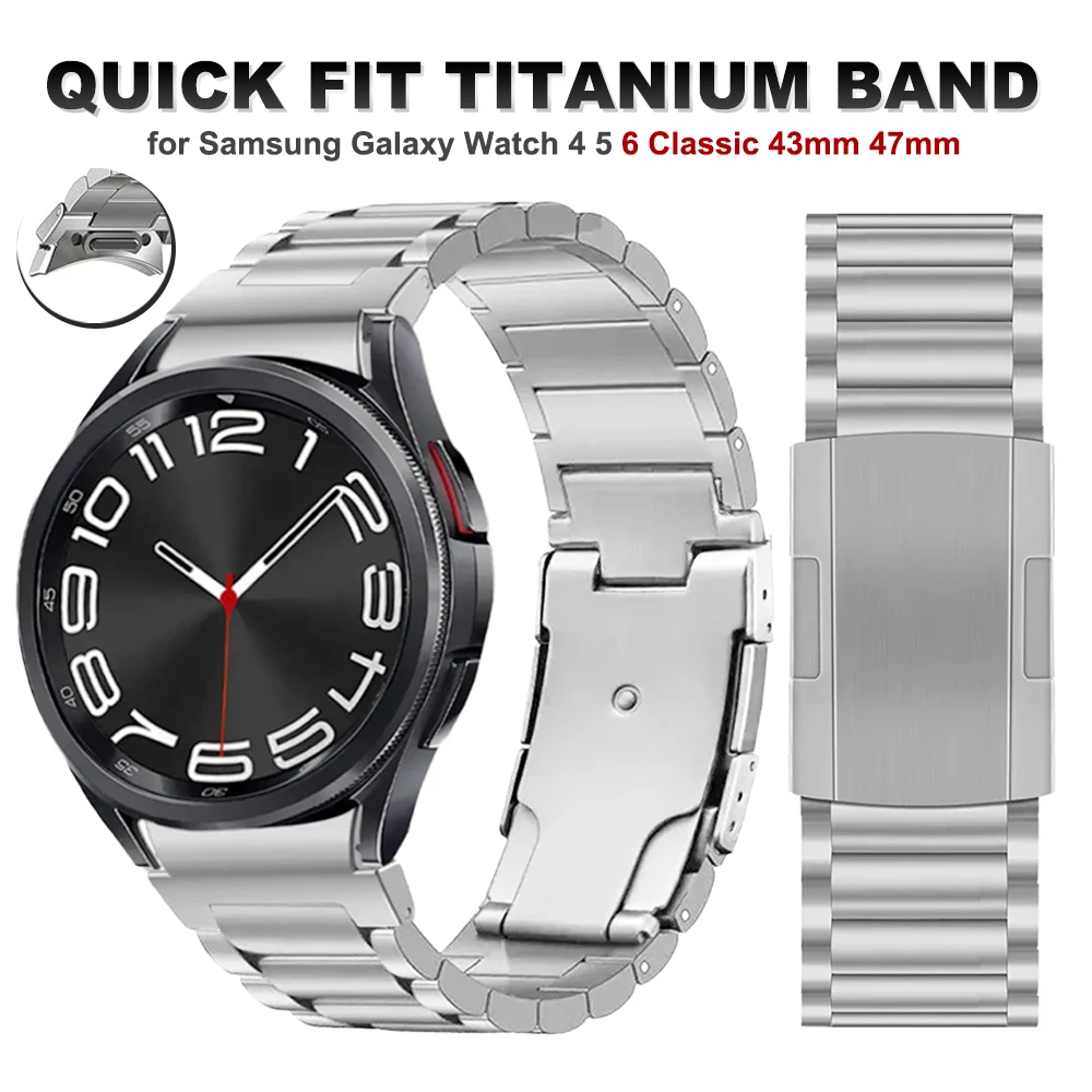 

Titanium Bracelet for Samsung Galaxy Watch 4 5 pro 6 40 44mm Band Classic 43mm 47mm 42 46mm 45mm No Gaps Quick Fit Luxury Strap