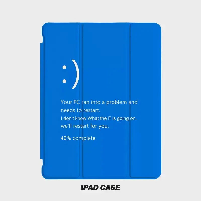 Blue Screen Smiley Face Art Ins Niche For iPad 11th A16 10 9 8 7 5 Pro 13 11 M5 M4 M3 M2 12.9'' Air  4 3 2 1 Mini 7 6 Cover