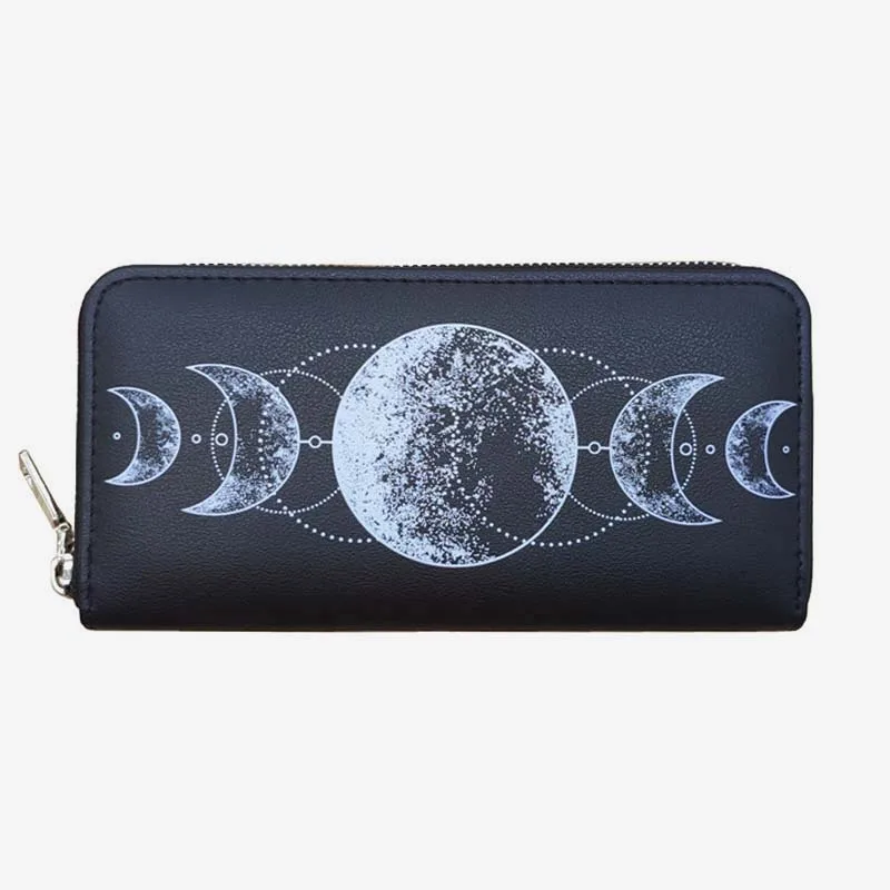 New Women\'s Wallet Moon Goddess Printing Long Zipper Purse Fashion Simple Large Capacity Mobile Phone Coin Purse Card Holder