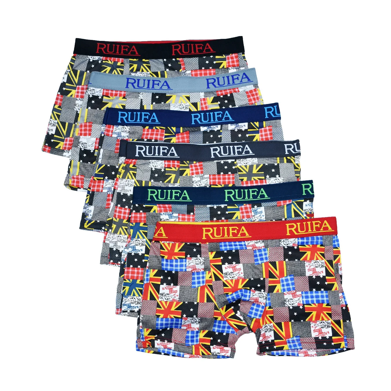 6pc Men'S Underwear Breathable Comfortable Stretch Antibacterial Wide Head Boxers Students Young Boys Plaid Travel Casual Boxers
