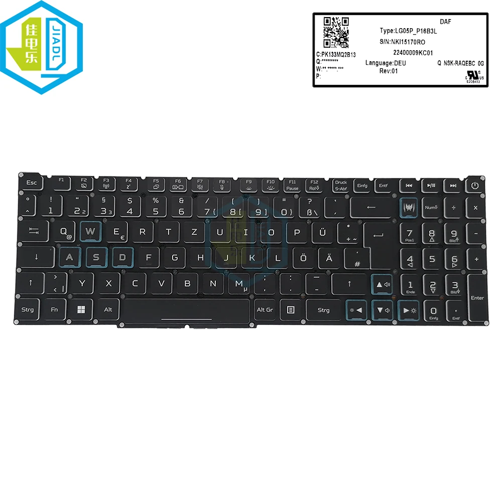 Hebrew German RGB Backlit Keyboard For Acer Nitro 5 AN515-56 AN515-57 AN515-45 Helios 300 PH315-54 LG05P-P16B3L European Teclado