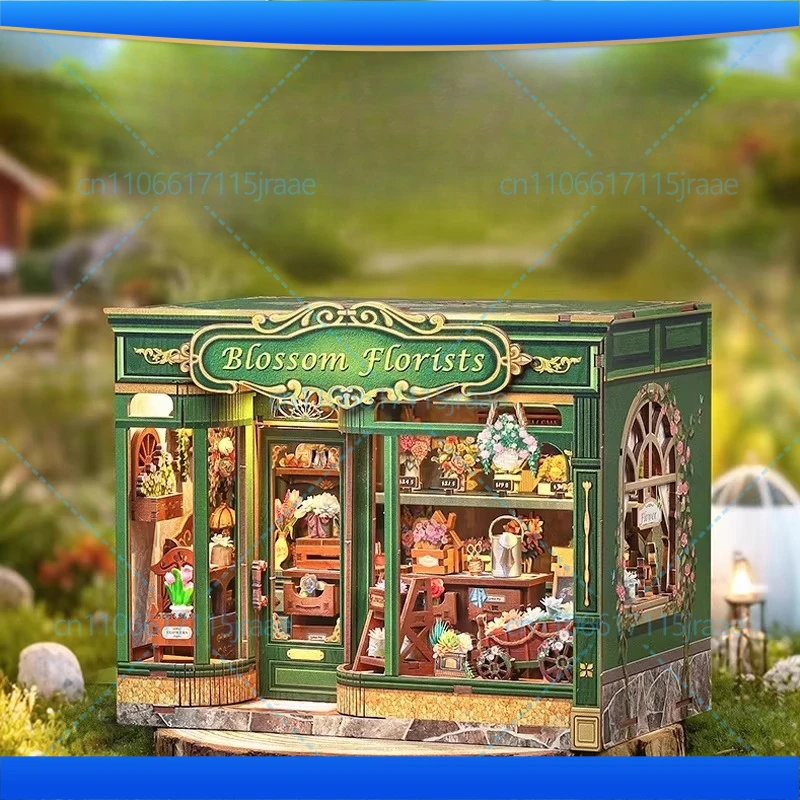 

Flower shop handmade book DIY hut model small ornament