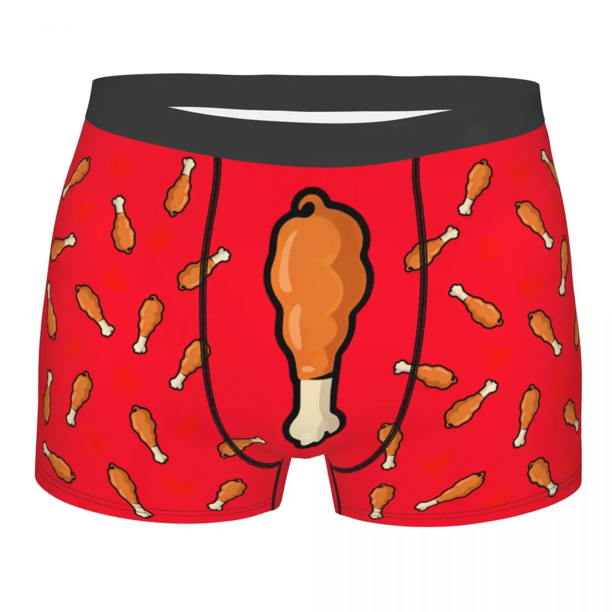 Custom Chicken Drumsticks With Hearts Underwear Men Stretch Personalized Boxer Briefs Shorts Panties Soft Underpants For Male