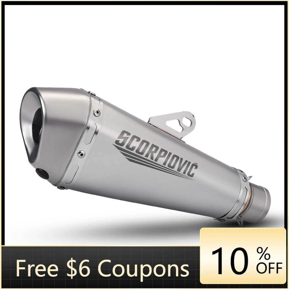 

STLF 51mm Universal Stainless Steel Motorcycle Muffler for Z400 Z800 Ninja400 Mt07 Mt09 B18 AK Motorcycle Exhaust Pipe