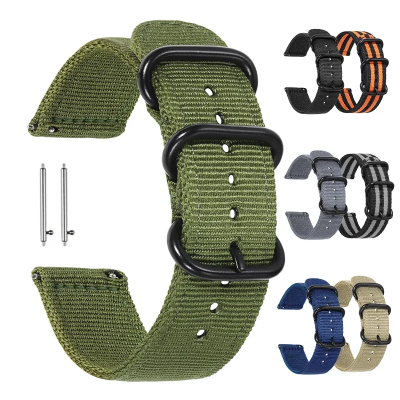 24mm 22mm 20mm 18mm Woven Nylon Sport Watch Strap for Seiko Wristband for Amazfit Fabric Band for Samsung Galaxy 4 5 6 Bracelet