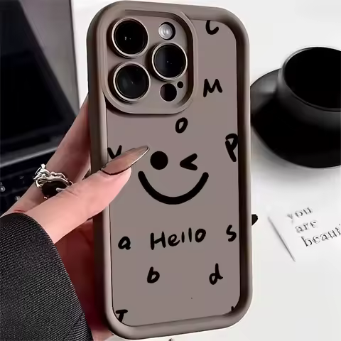 Smiley Face Phone Case For Tecno Camon 40 Pro CM6 CM7 Camon 30 20 Pro Case Shockproof Soft Silicone Candy Color Protect Cover