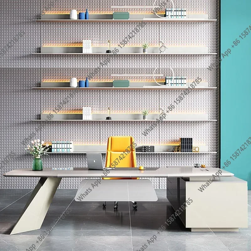 KK SmWork Storage Office Desk Standing Minimalist Floor Secretary Quality Office Desk Modern European Light Luxury Bureau Furnit