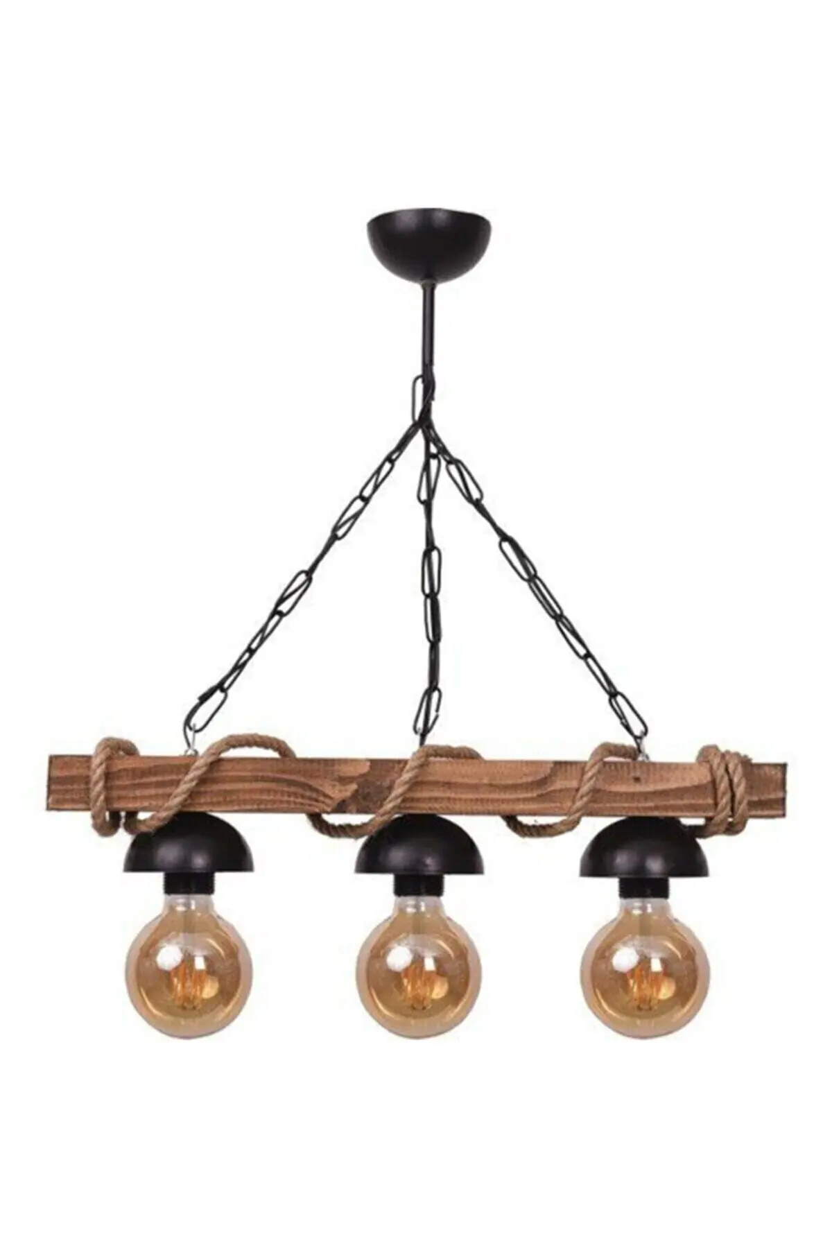 Wood Rope 3 PCs Rustic Chandelier lighting light stylish retro living room living room Handmade stylish 2022 new design wooden