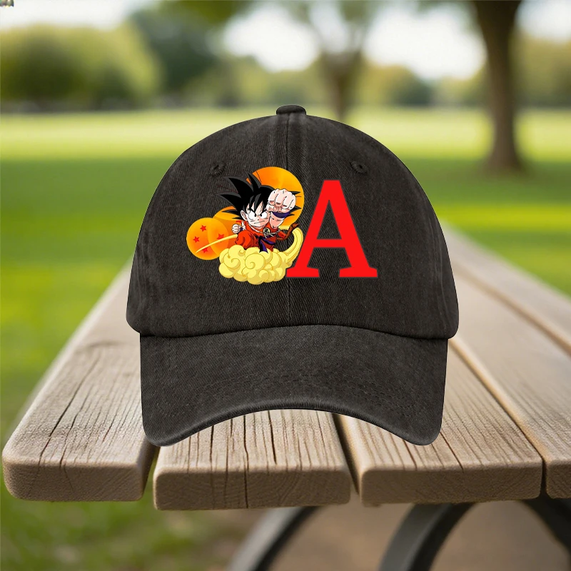 

Dragon Ball Washed Baseball Cap Cartoon Letter Series Sun Hat Comfortable Convenient Sturdy Duckbill Cap Friend Birthday Gift