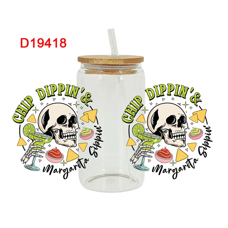 3D UV DTF Transfers Stickers 16oz Cup Wraps Halloween Death Printed For DIY Glass Ceramic Metal Leather Etc. D19410