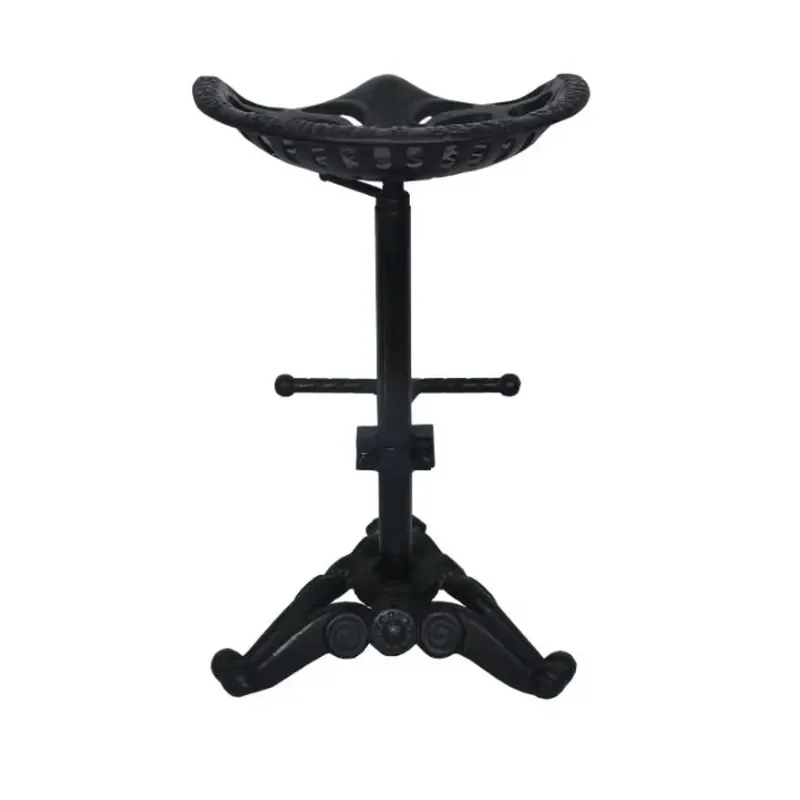 Modern Tractor Seat Bar Stool with Foot Pedals Solid Wood Foldable Stackable Waterproof