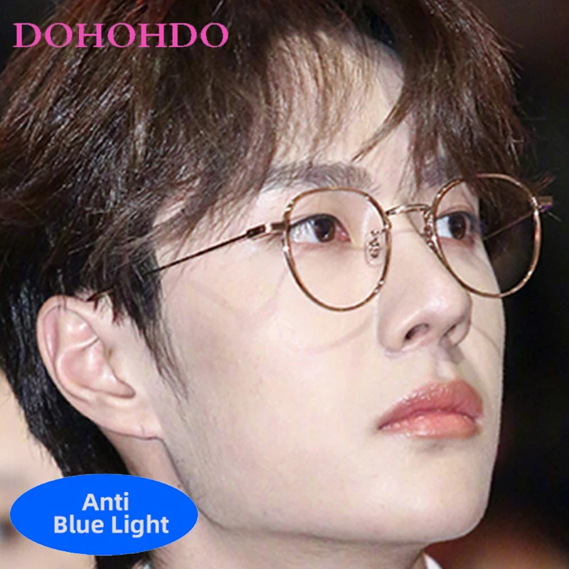 

Classic Anti-Blue Light Metal Glasses Round Frame Brand Designer Optical Eyewear Woman Man Computer Eyeglass Unisex Lentes Очки