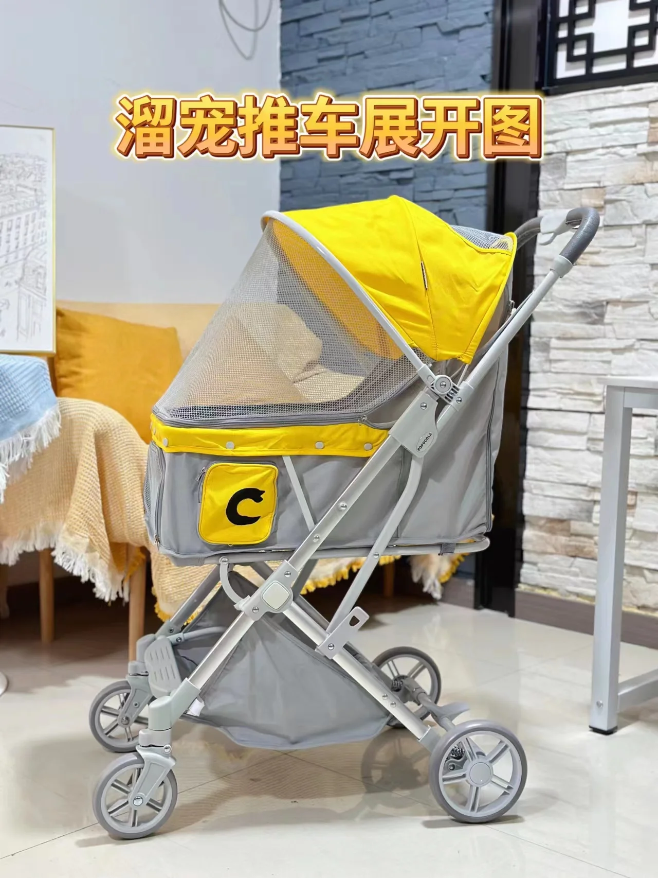 

Pet outing stroller Lightweight foldable dog and cat Teddy stroller Small and medium-sized dog and cat outing supplies