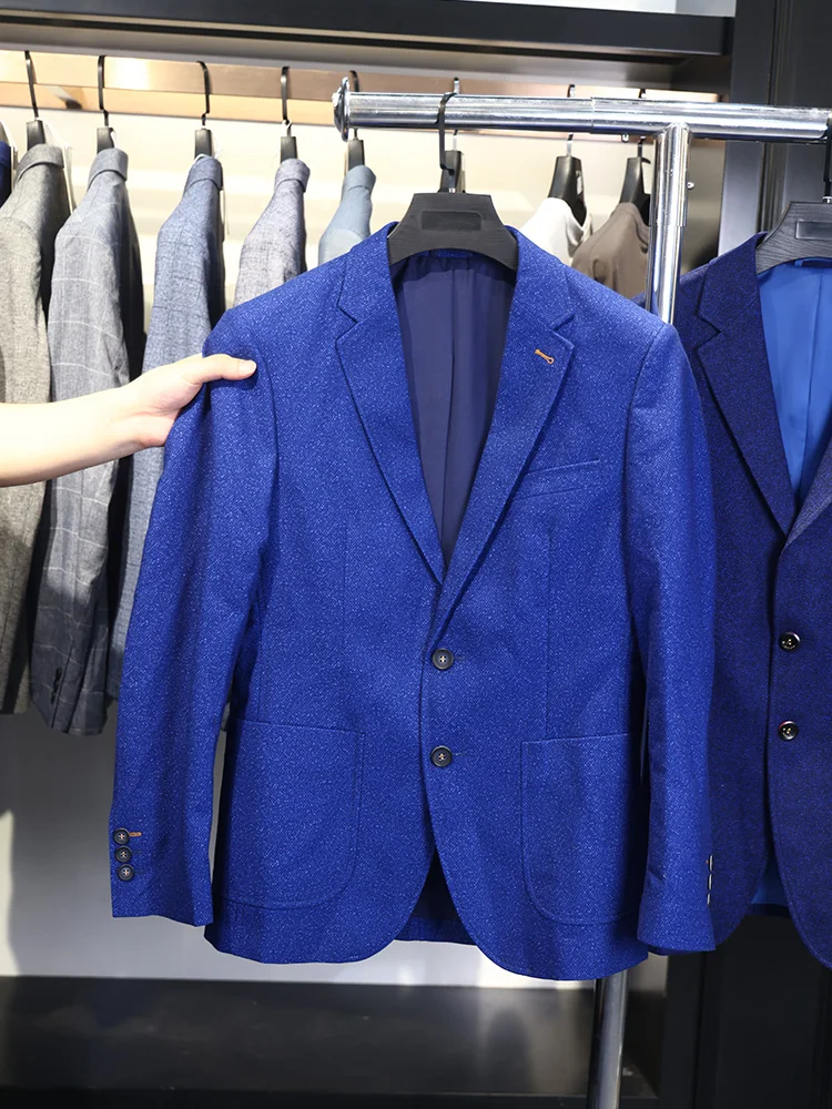 

Мужской повседневный костюм Homesi из мягкой шерстяной смеси для весны и осени, приталенный, в деловом стиле