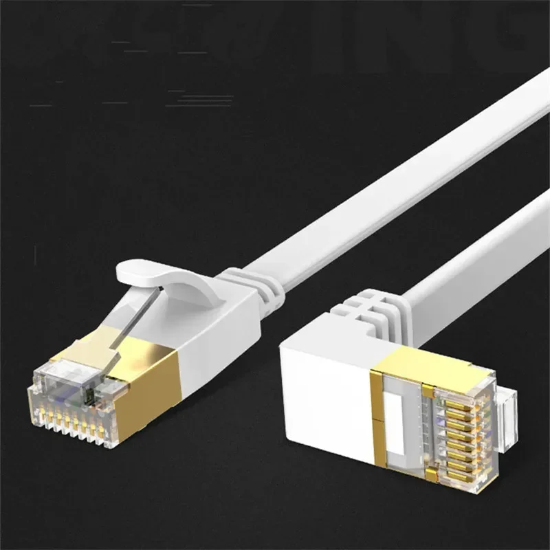 Ethernet Cable RJ45 Cat6 Lan Cable RJ 45 Flat Network Cable Patch Cord for Modem, Router, TV, Patch Panel, PC, Laptop 90 Degree