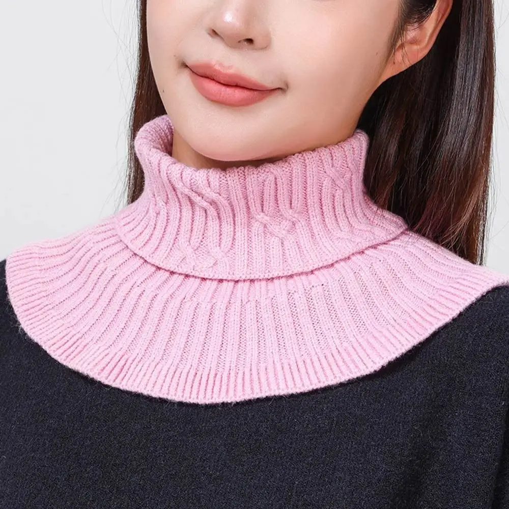 طوق صناعي منسوج للرجال والنساء ، وشاح قابل للفصل ، مقاوم للرياح ، آذان خشبية ، مدفئ للرقبة ، موضة شتوية