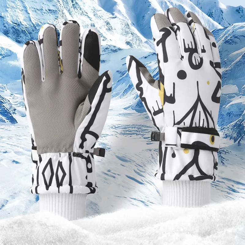 Women's Winter Ski Gloves, Warm Sports Gloves, Windproof, Non-Slip, Touchscreen-Compatible, Cycling Gloves