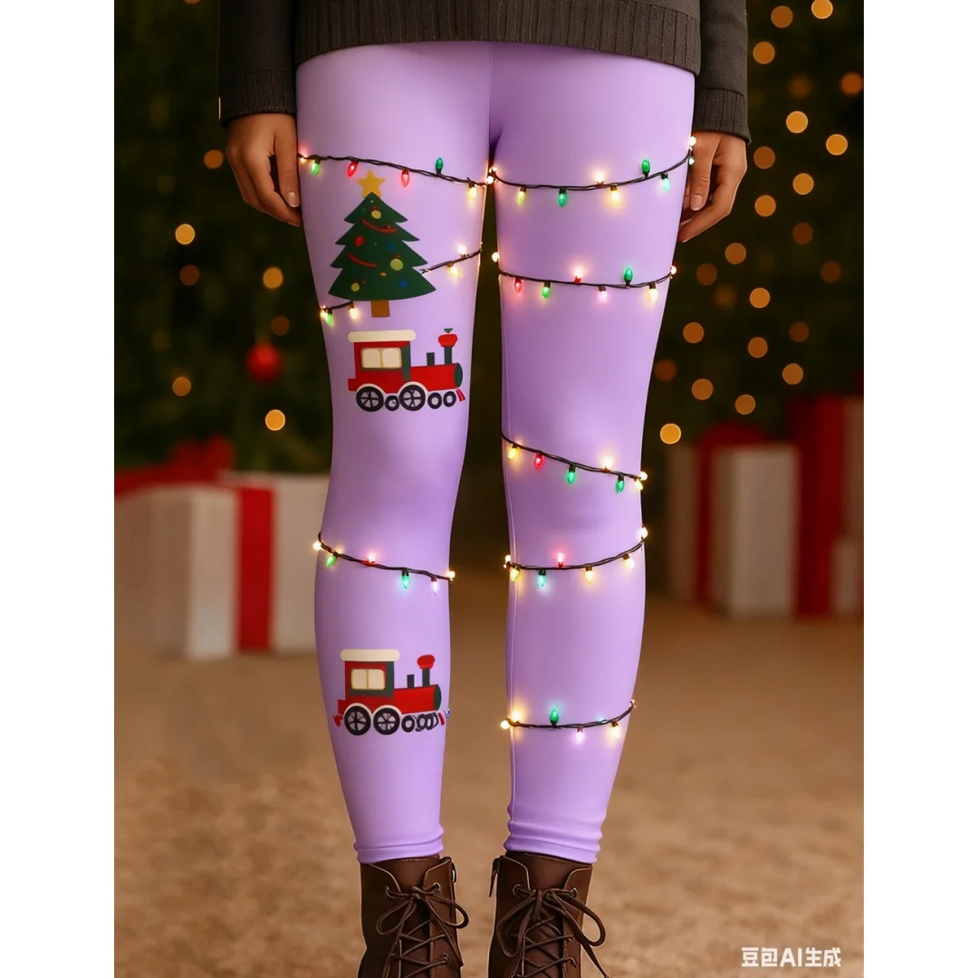 Pantalones de mujer Atmósfera navideña Moda Pantalones de Navidad Pantalones de yoga elásticos Cintura elástica Otoño Invierno ropa y2k para mujer