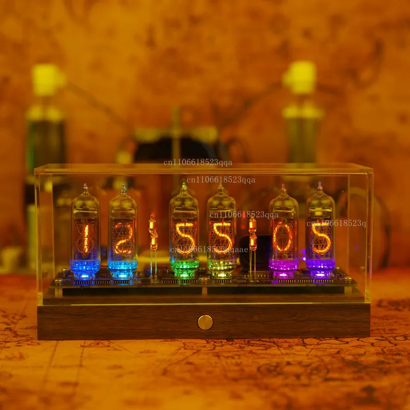 IN14 glow tube punk RGB clock computer table with e-sports desktop creative ornament for gifts