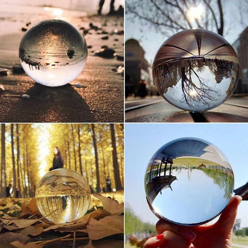 3X Transparent Color Glass Crystal Ball Healing Sphere Photography Props Ball Decor 60Mm