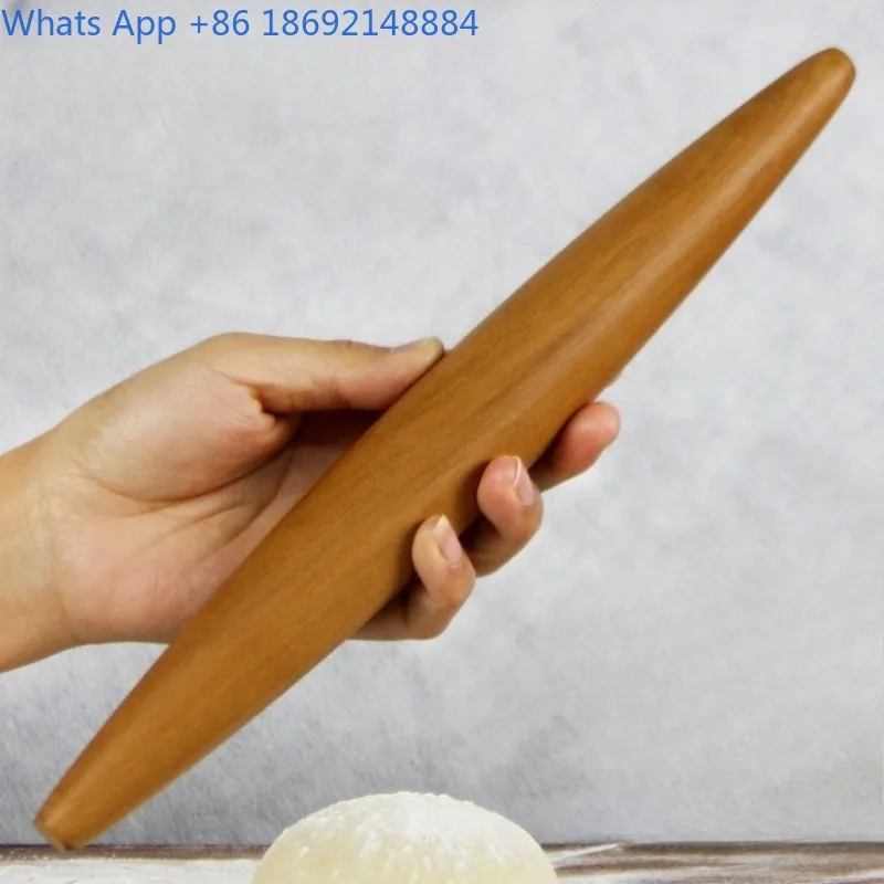 Red Heart Jujube Wood Rolling Pin Fish Belly Shape Two-End Thin Solid Wood Rolling Stick Small Size Special for Shaobing