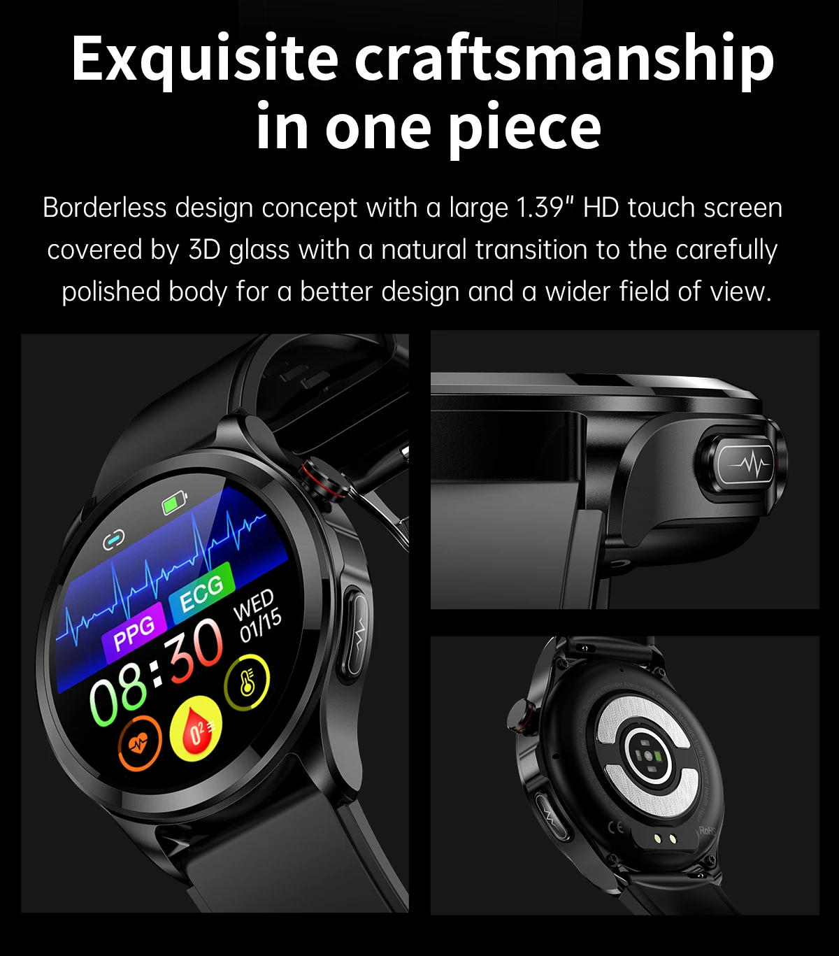 2024 new smartwatch 1.39-inch 360 * 360 high-definition Bluetooth call electrocardiogram+PPG heart rate sleep monitoring