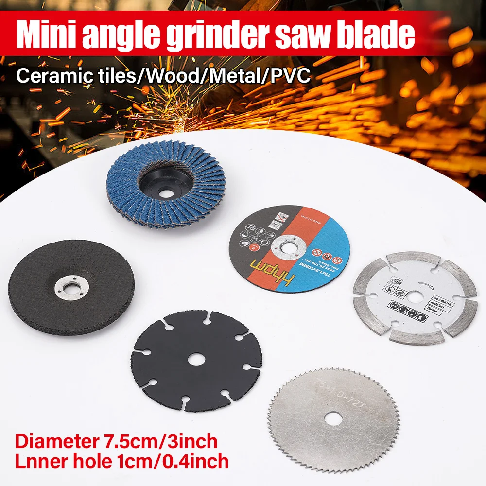 3inch 75mm Carbide Cutting Disc For Grinder Circular Resin Grinding Wheel Sanding Disc Wood Metal Plastic Cutting Grinding Bit