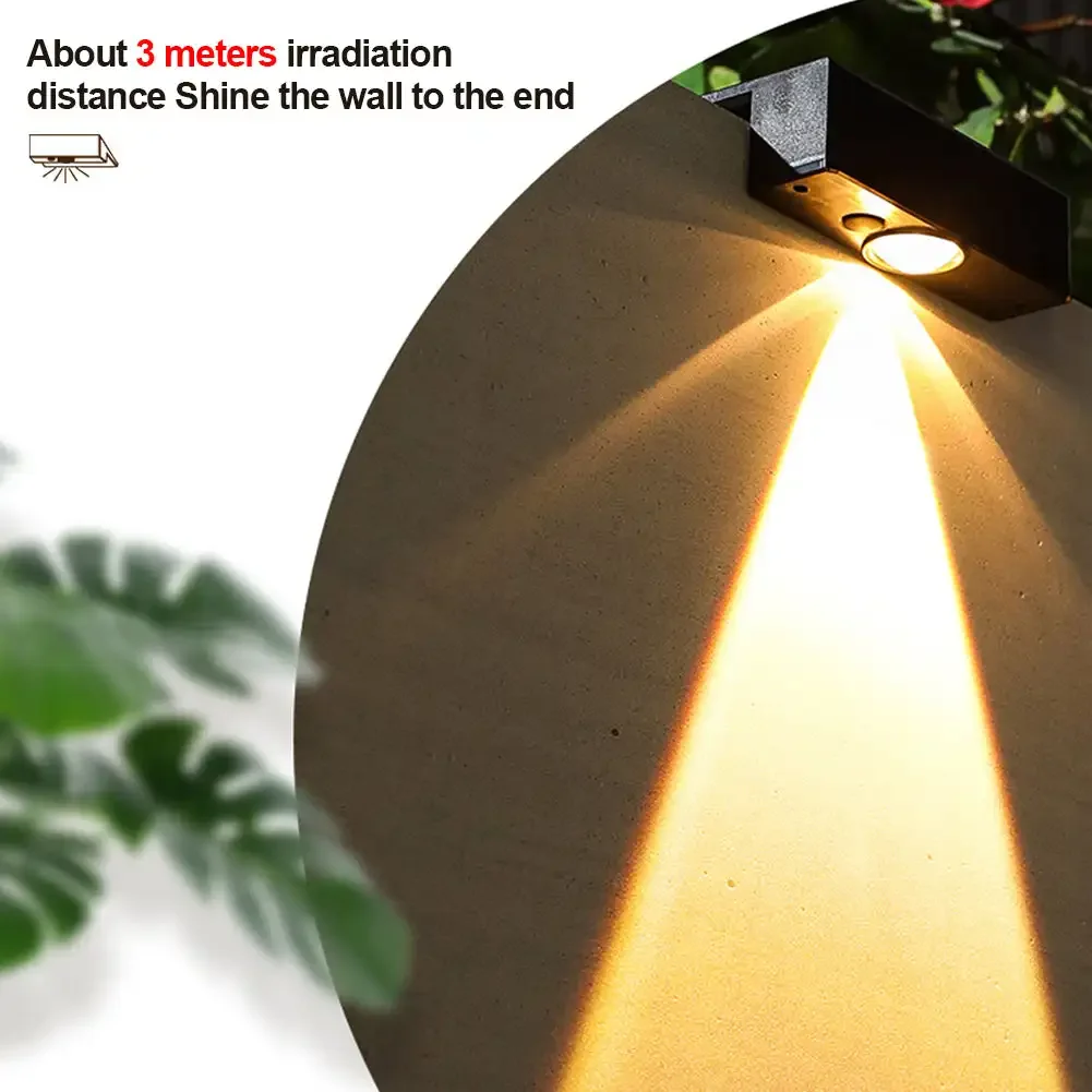 Lampe LED Solaire Étanche Super Brillante, Luminaire Décoratif d'Extérieur, Idéal pour un Jardin, une Clôture, un Couloir ou des Escaliers