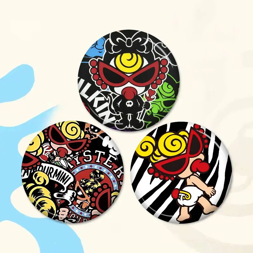 Japan Fashion Hysteric Mini 58mm Series Pins Funny Badge Interesting Cartoon Animals Brooches Backpack Clothes Gift Accessory