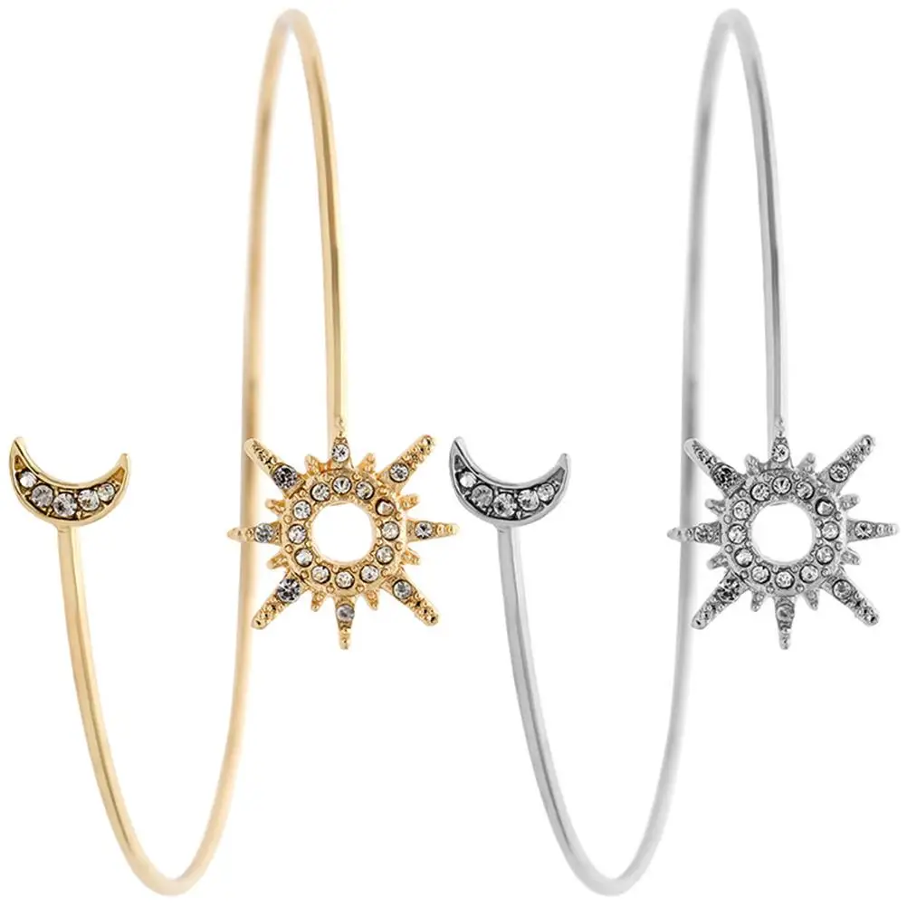 

Metal Sun Moon Bracelet Women Bangle Bracelets for Women's Elegant Fashion Alloy Minimalist Arm Jewelry