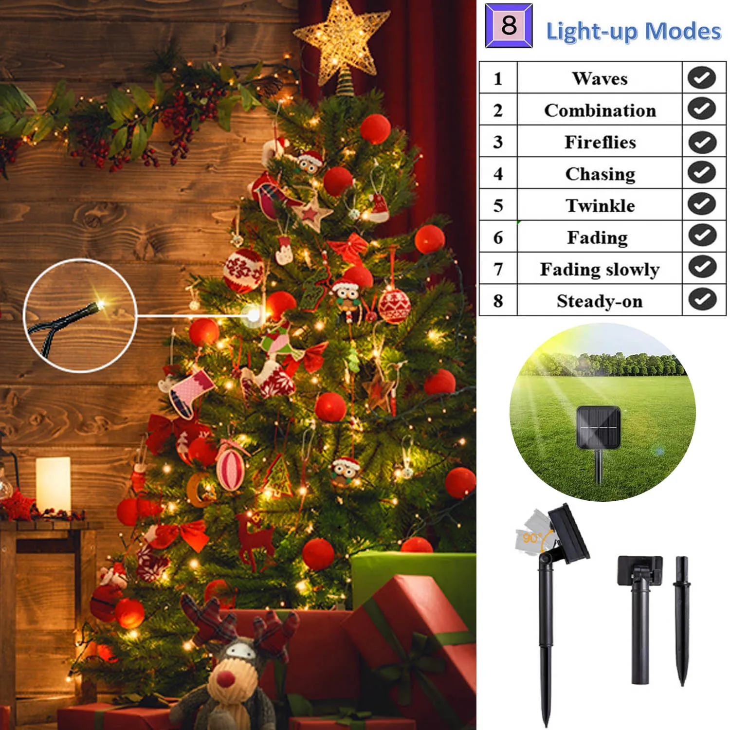 32m 22m Solar Garland LED String Lights Christmas Decorations for Home Fairy Lights Outdoor Garden Lighting Wedding Bedroom Lamp