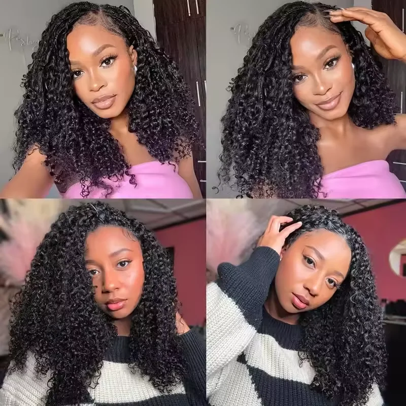 300g Burmese Kinky Curly Crochet Human Hair Knots Feather Crochet Hair Extensions Invisible Knotless Kinky Curly Braiding Hair image 6